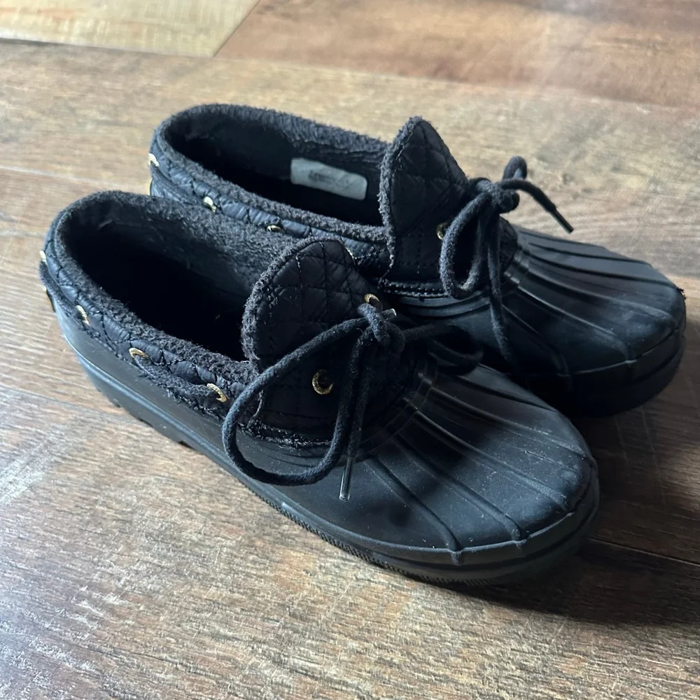 Women's Sperry Top-Sider Winter & Rain Boots 6.5 Black Gold